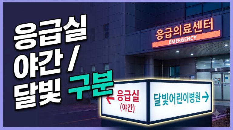 응급실 vs 야간진료 vs 달빛어린이병원 — 이용 상황 구분