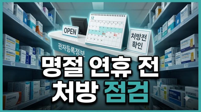 명절 연휴 전 처방·조제 점검 — 약 잔량과 사용기간