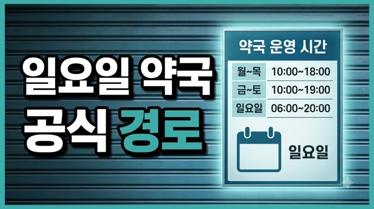 일요일에 문 여는 약국 찾는 법