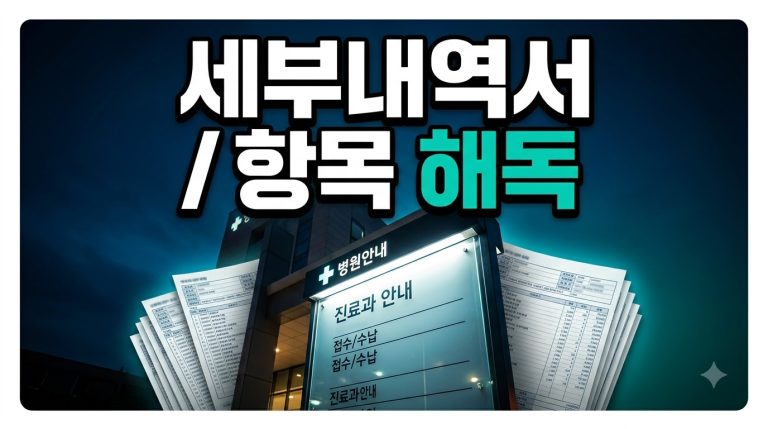 진료비 세부내역서 항목 해독법 — 급여·비급여 구분 보기 (2026)