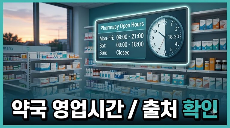 약국 영업시간은 어디 기준인가요?