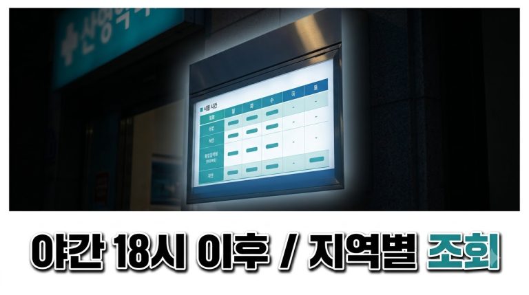 야간(18시 이후) 진료 병원·약국 찾는 법 — 지역별 확인