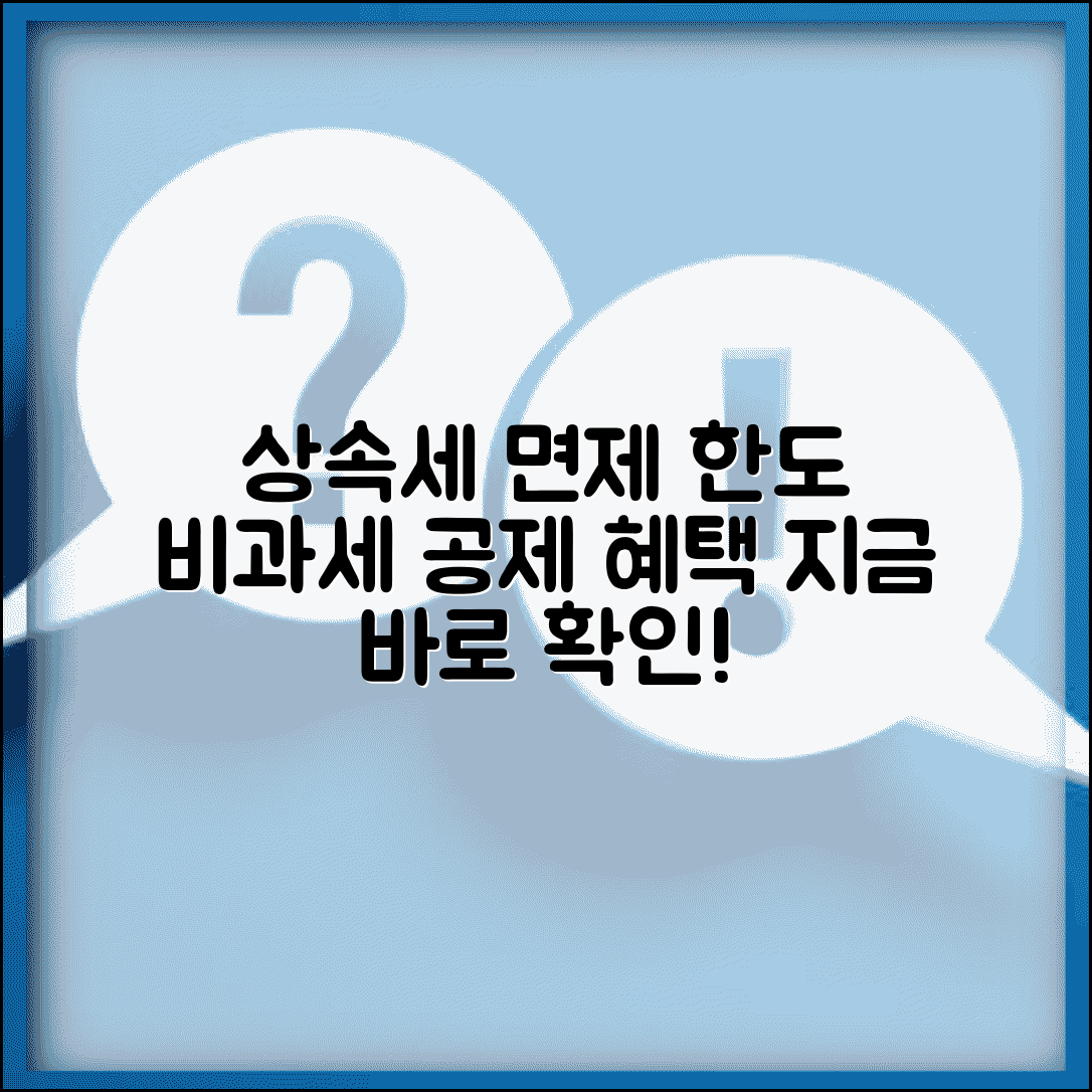 상속세면제한도 확인하기 | 상속세 비과세 한도액과 공제 혜택