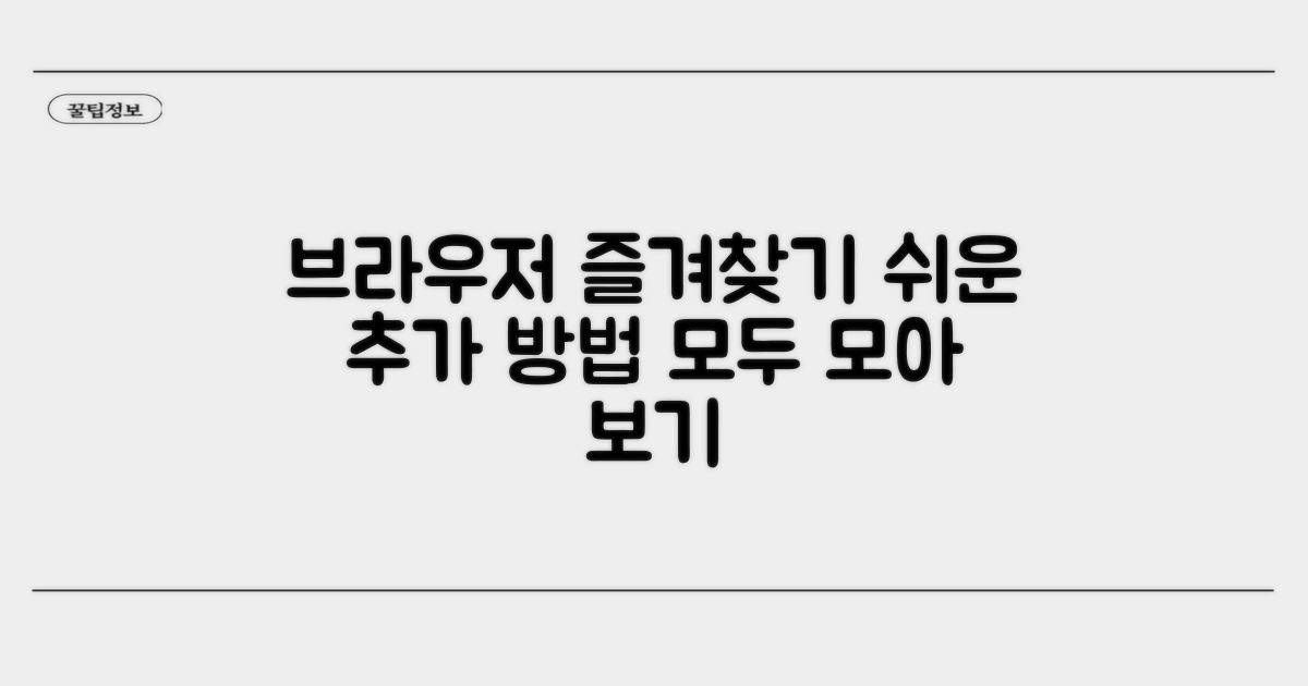 즐겨찾기 추가, 브라우저별 쉬운 방법