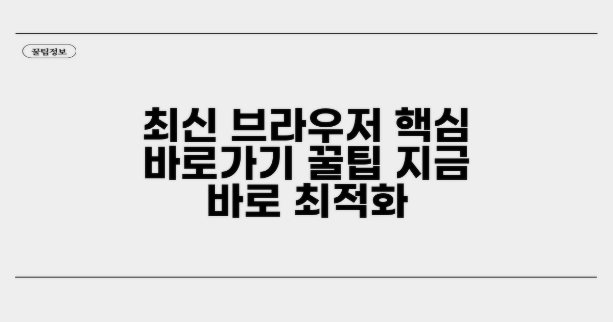 최신 브라우저, 최적화 바로가기 설정