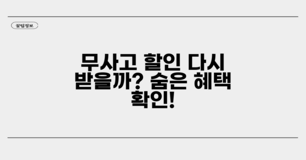 무사고할인, 다시 받을 수 있나?