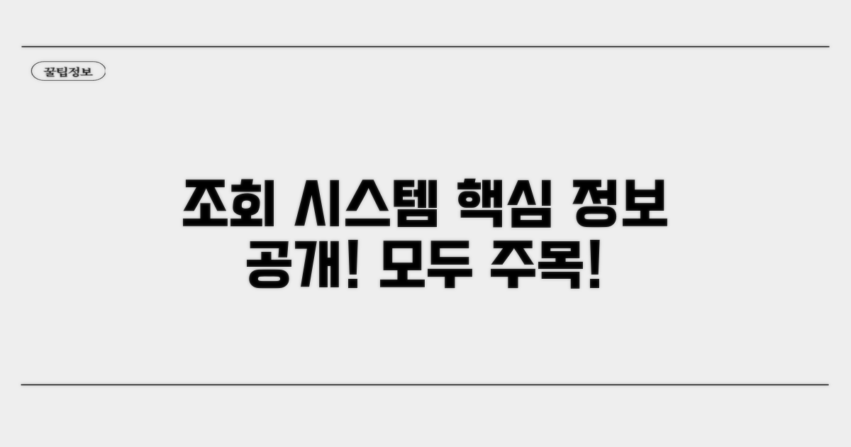 조회 시스템 핵심 정보