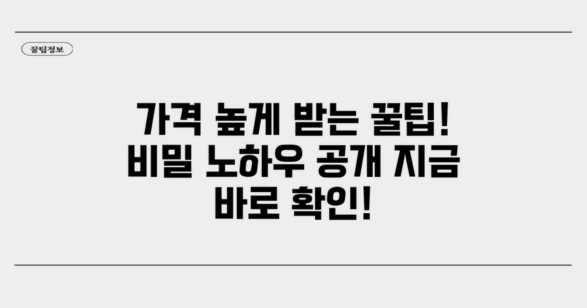 가격 높게 받는 꿀팁 대공개