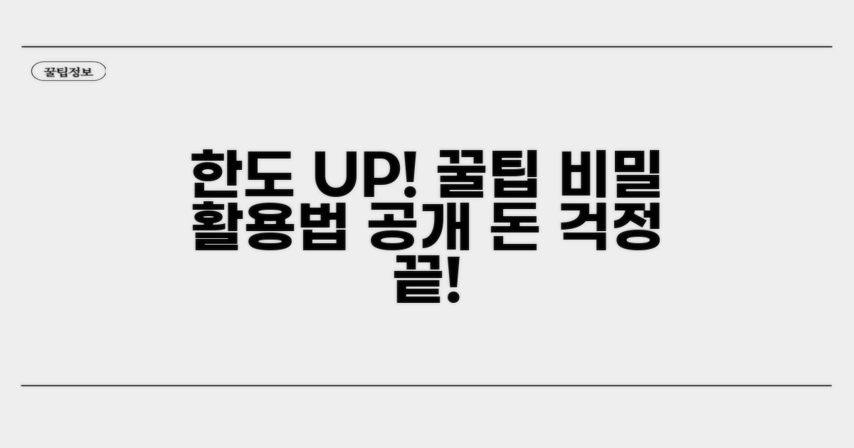 한도 증액 꿀팁과 활용법