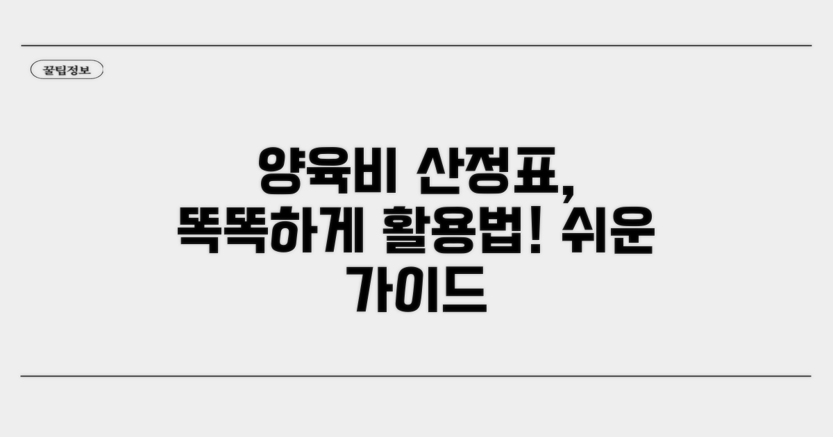 양육비 산정표 활용법 안내