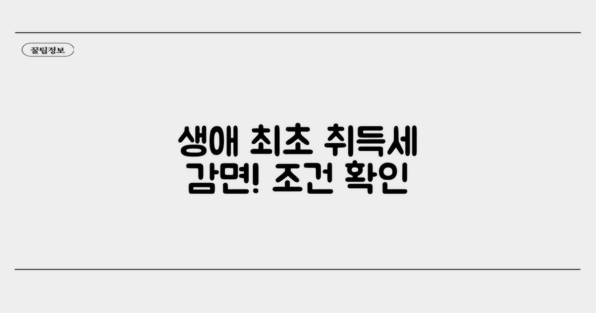 생애최초 취득세 감면 조건