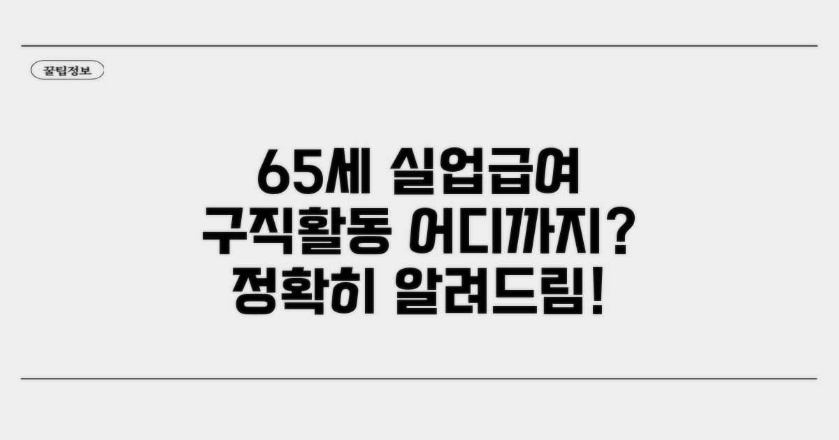 65세 이상 실업급여 구직활동 인정 범위