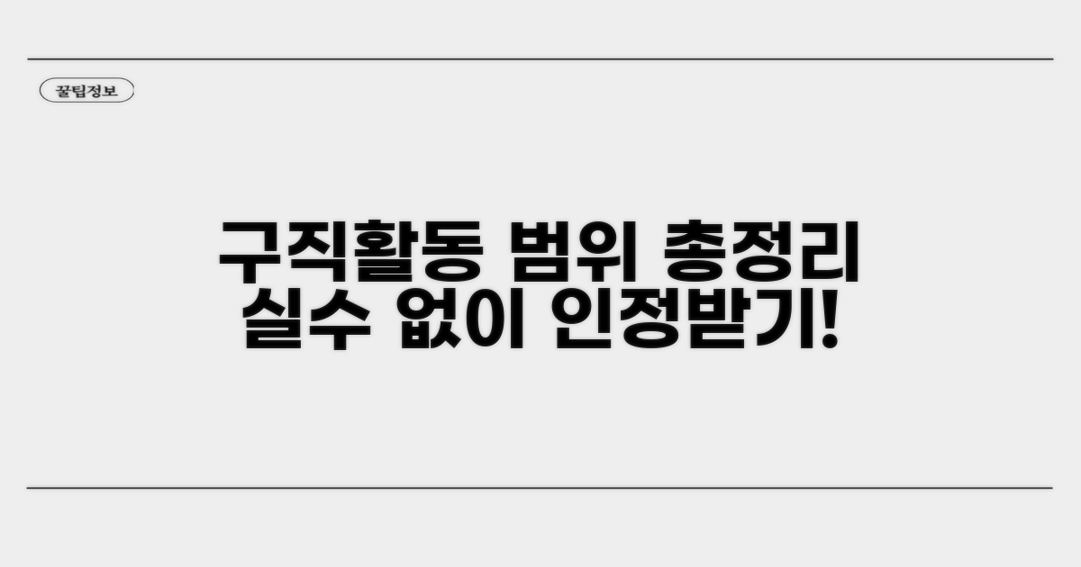 구직활동 인정 범위 상세 안내