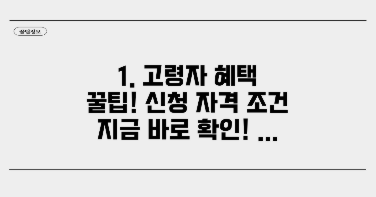 고령자 특례: 신청 자격과 조건