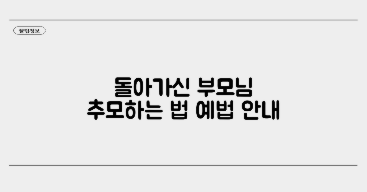 돌아가신 부모님 추모하는 법과 예법