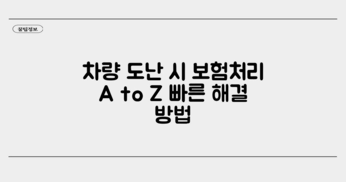 자동차 도난 시 보험처리 절차