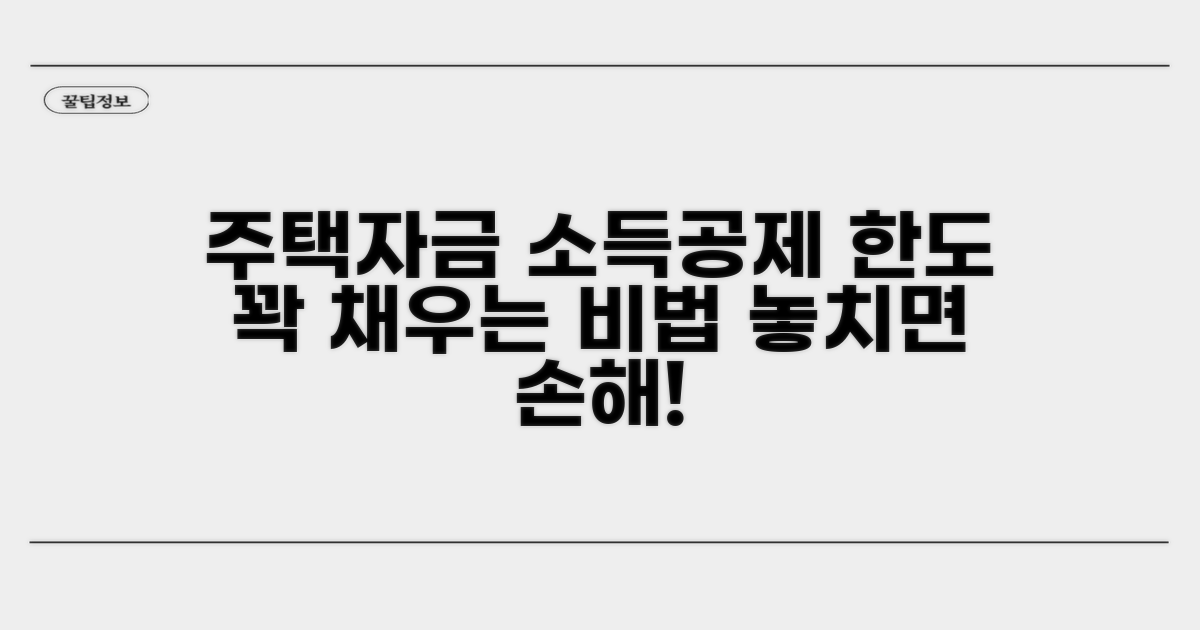 주택자금 소득공제 한도 상세 분석