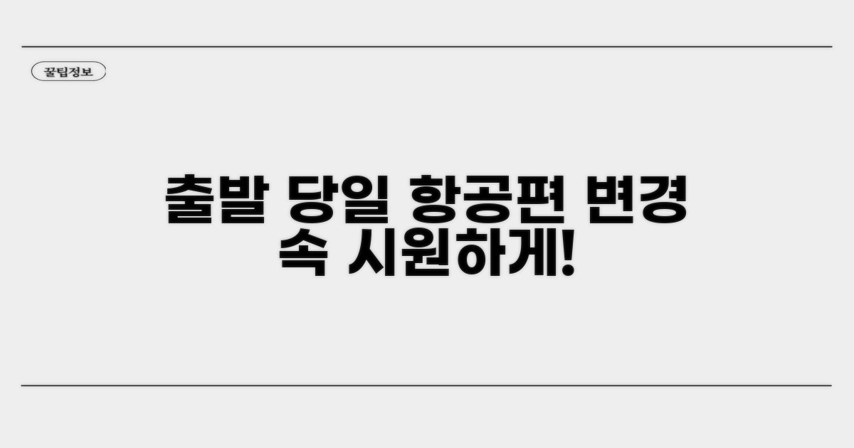 출발 당일 항공편 변경 절차