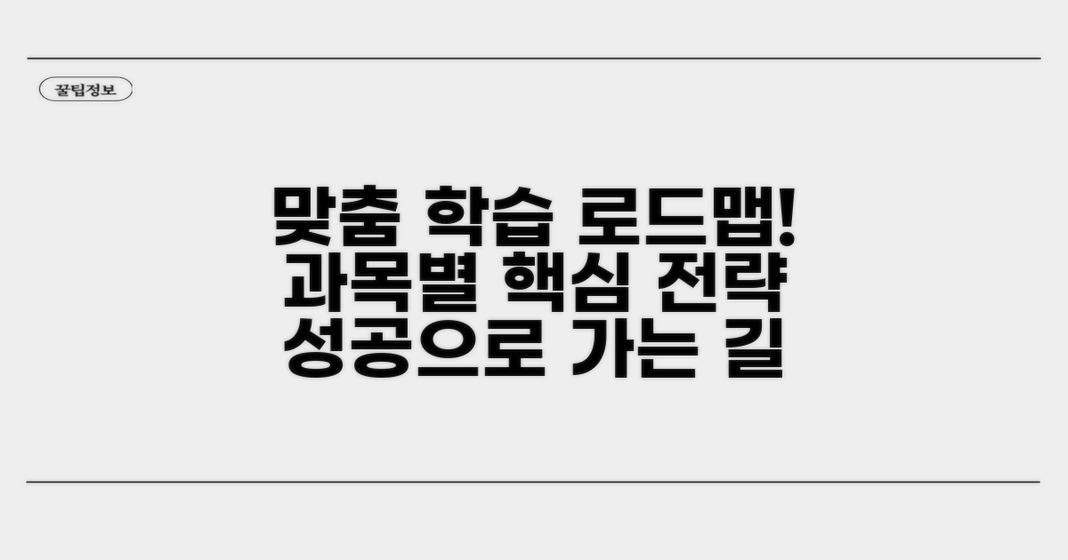 과목별 맞춤 학습 로드맵 제시