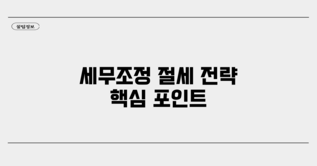 세무조정 포인트와 절세 전략