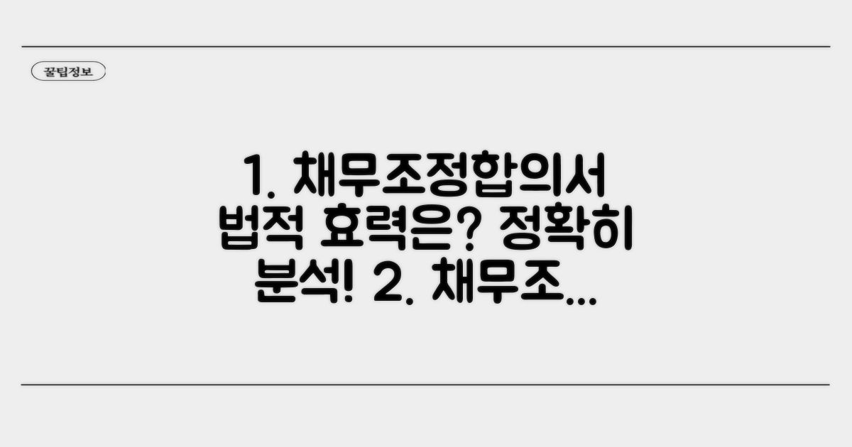 채무조정합의서 법적 효력 분석