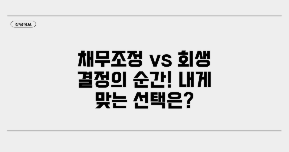 채무조정 vs 개인회생 핵심 비교