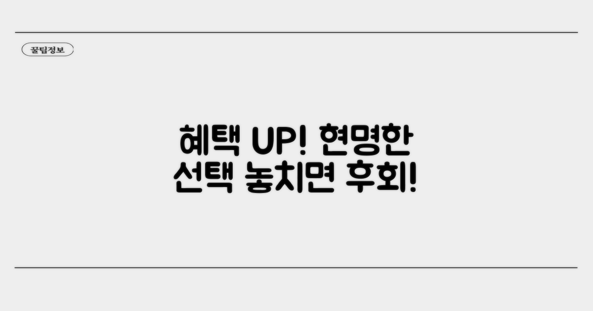 혜택 놓치지 않는 현명한 선택