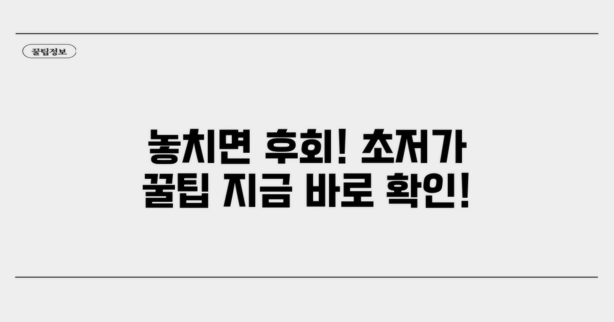 놓치면 후회할 최저가 팁