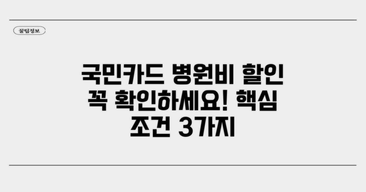 국민카드 병원비 할인 핵심 조건