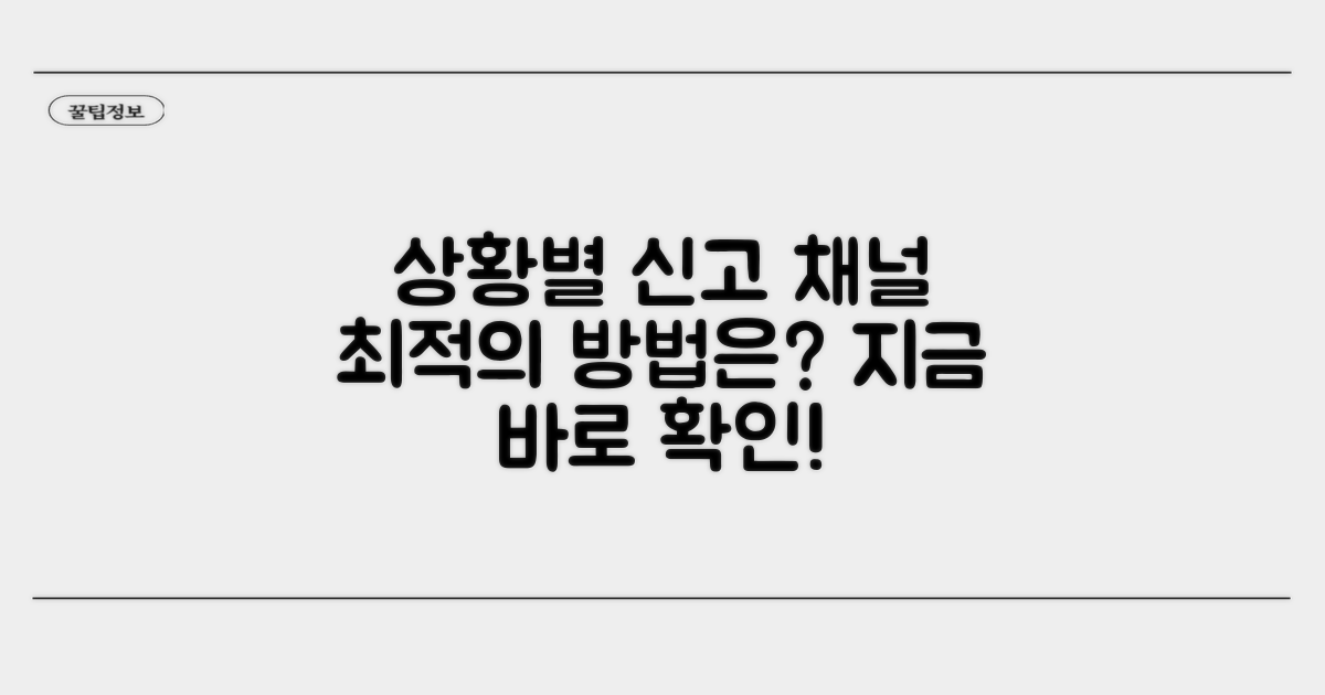 상황별 최적 신고 채널 찾기