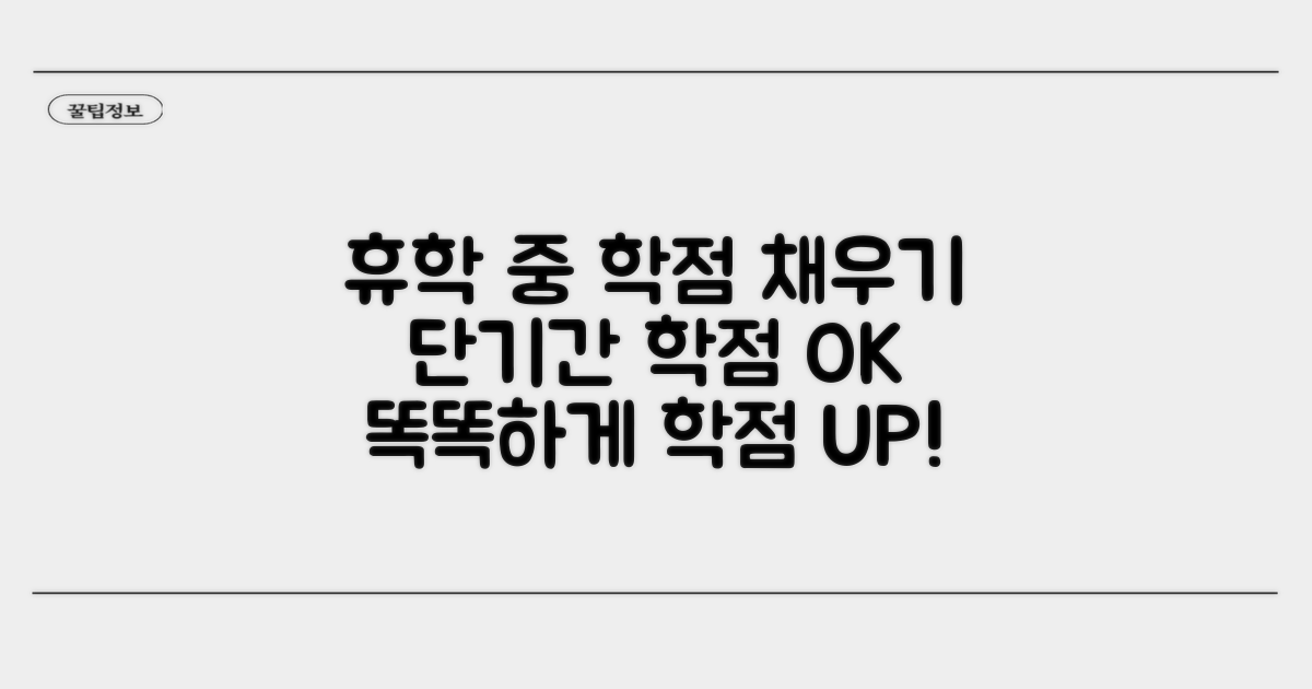 휴학 중 학점 채우는 방법