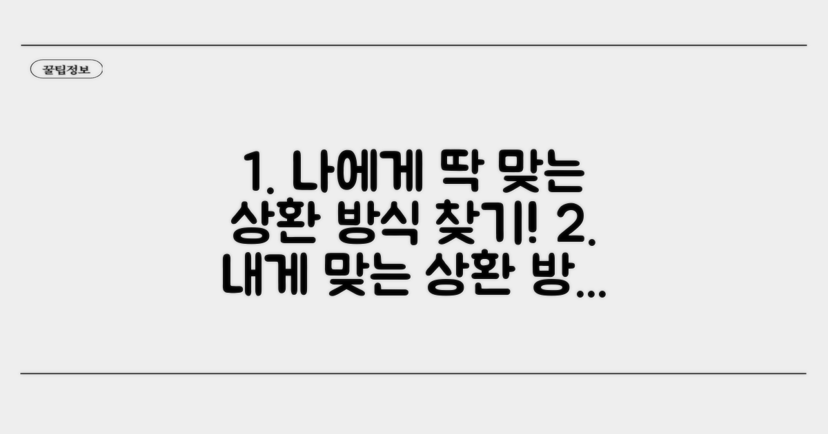 나에게 맞는 상환 방식 찾는 방법