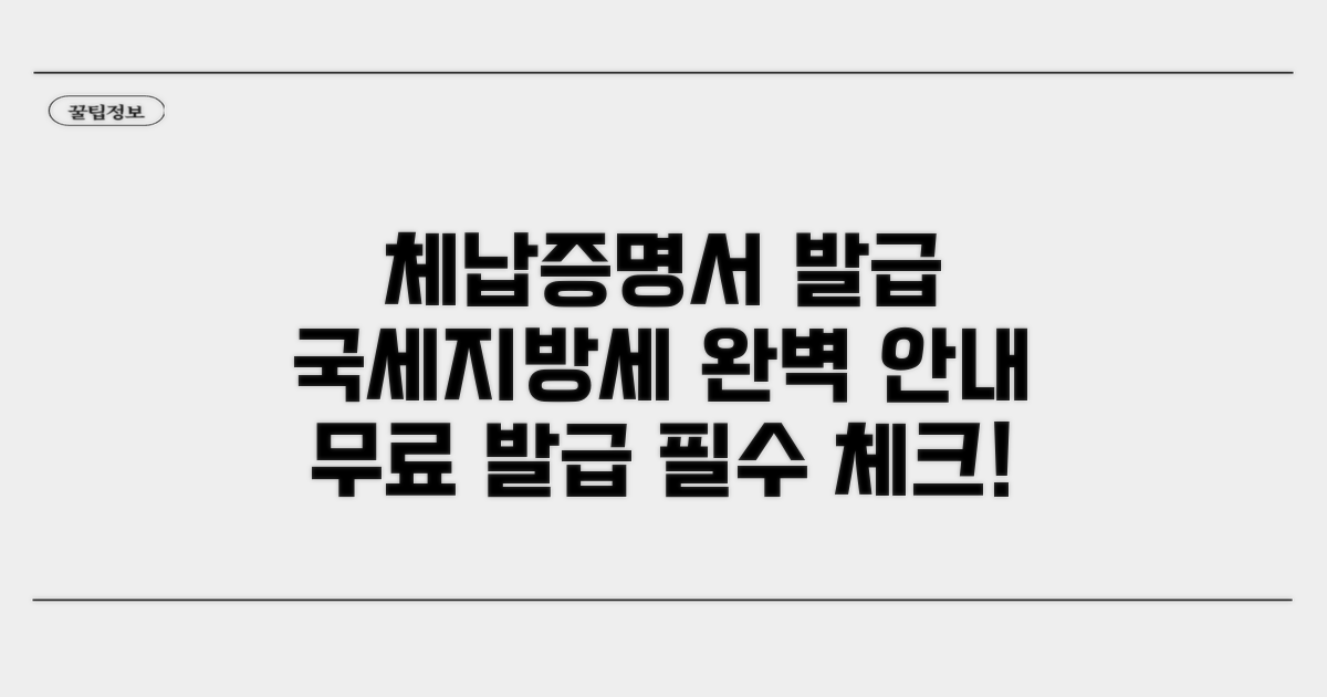국세지방세 체납증명서 발급 기본 안내