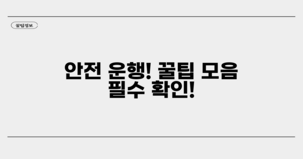 안전 운행을 위한 추가 팁