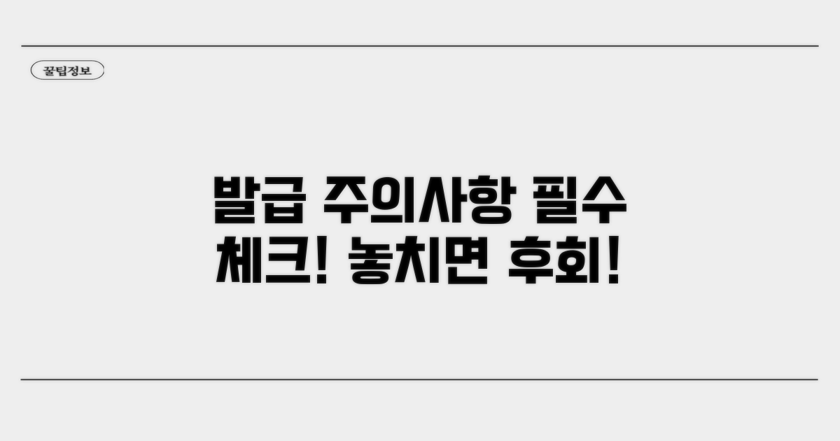 발급 시 주의사항 및 필수 체크