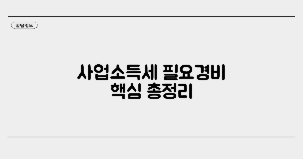 사업소득세 필요경비 핵심 정리