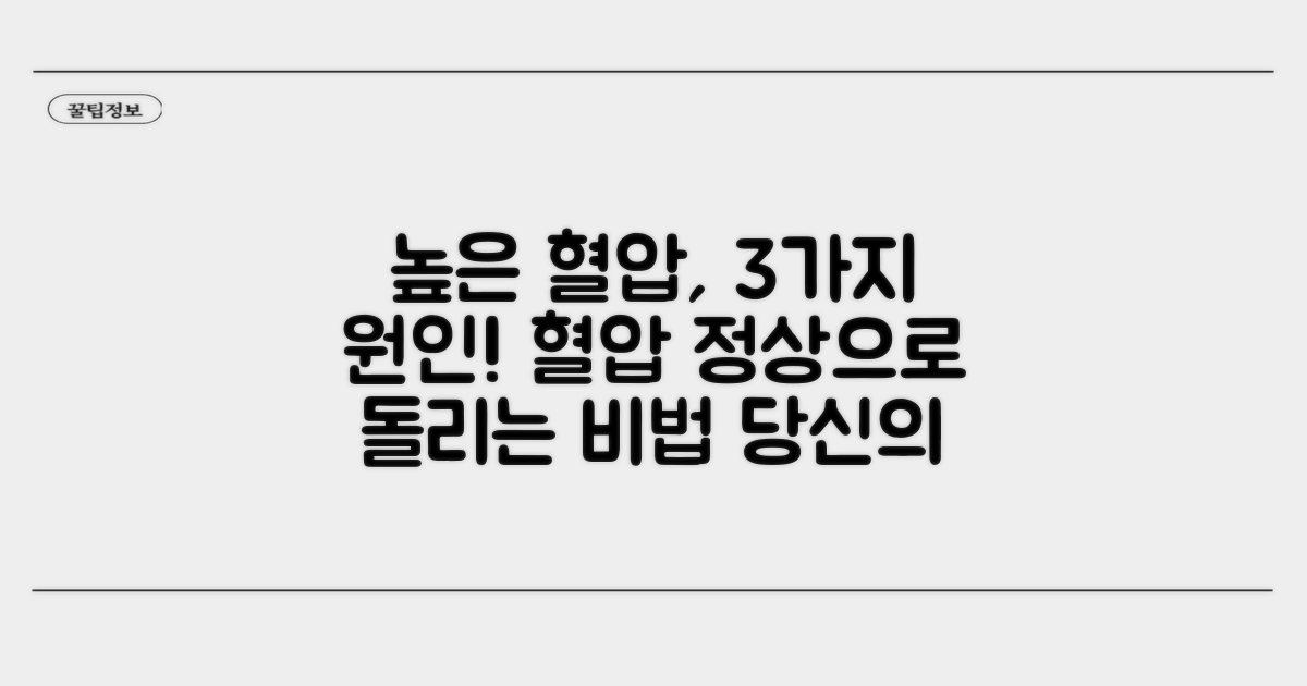 혈압 높은 이유와 관리법