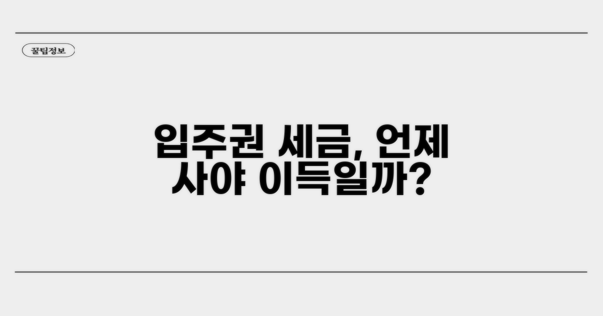 입주권 취득시기별 세금 차이