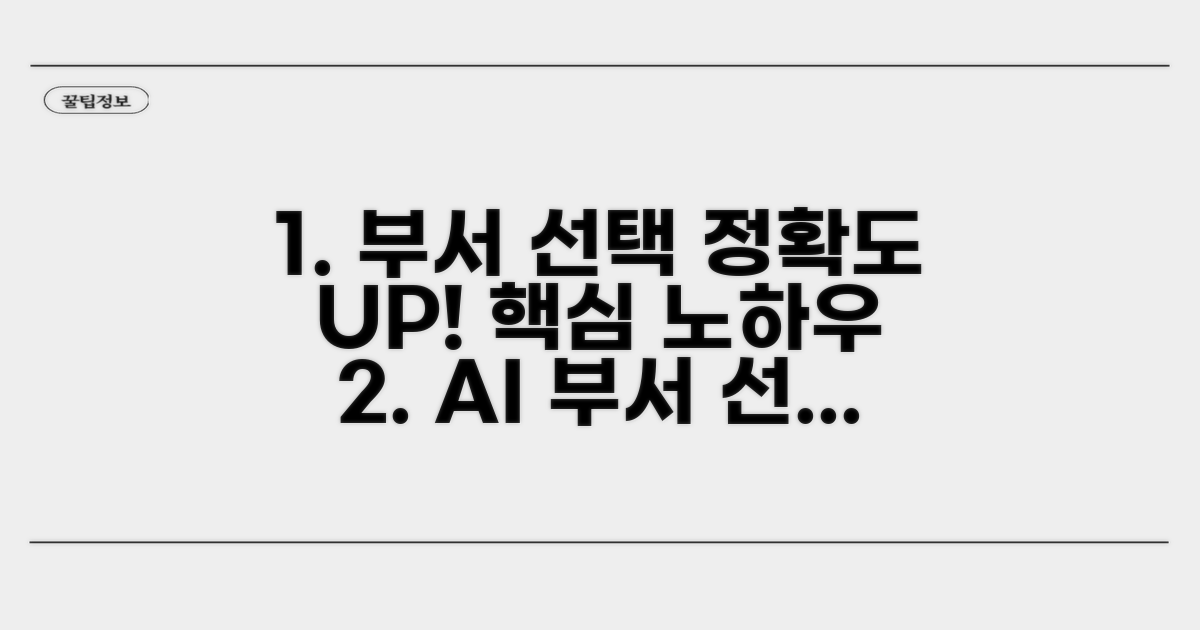 담당 부서 정확히 고르는 핵심 노하우