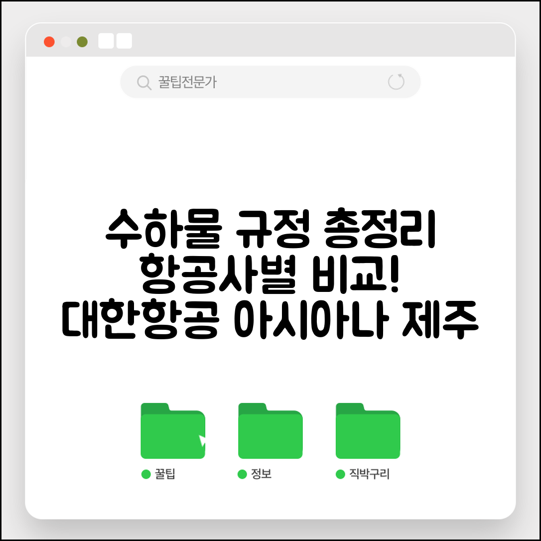 국내 항공사 수하물 규정 비교표 | 대한항공, 아시아나, 제주항공 정책 총정리