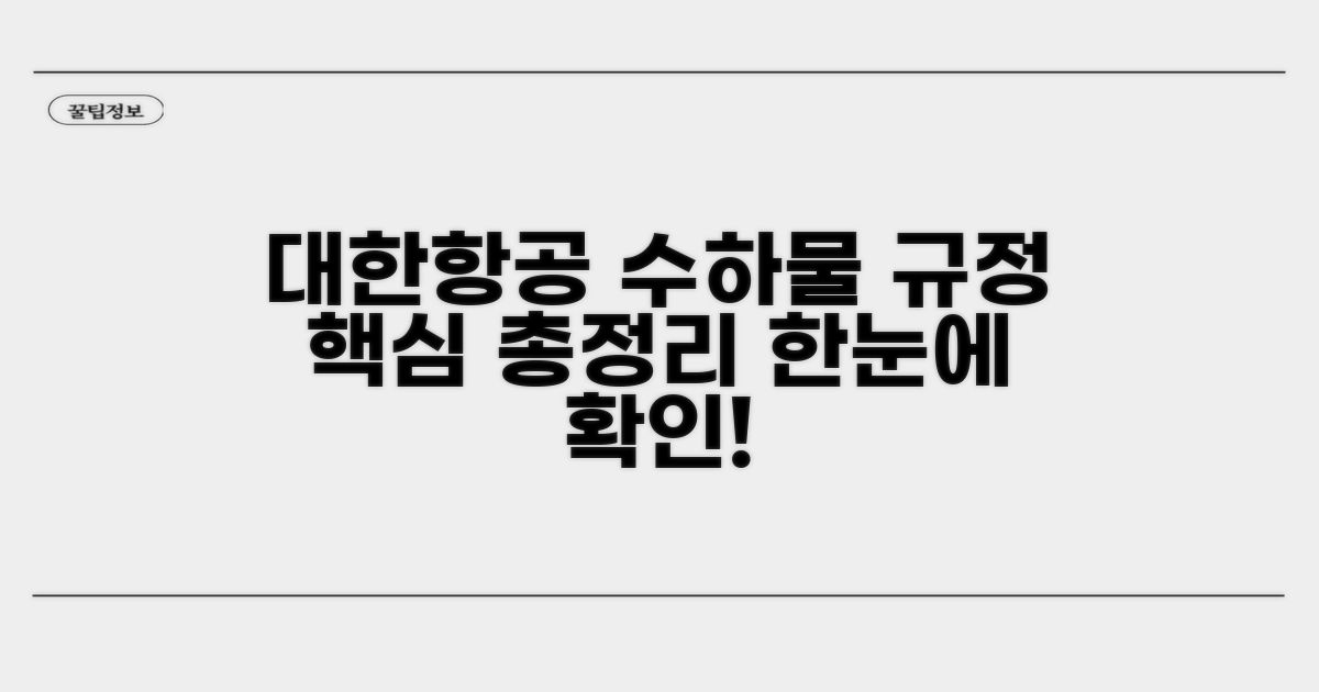 대한항공 수하물 규정 한눈에 보기