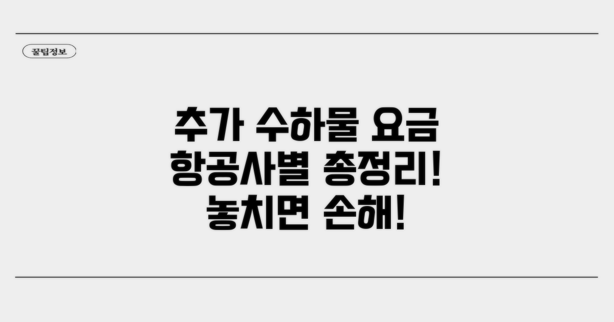 항공사별 추가 수하물 요금과 규정