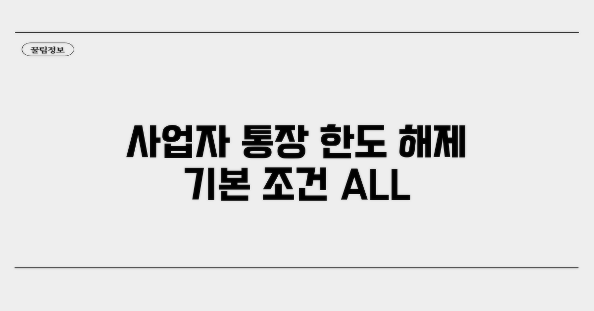 사업자통장 한도제한 해제 기본 조건