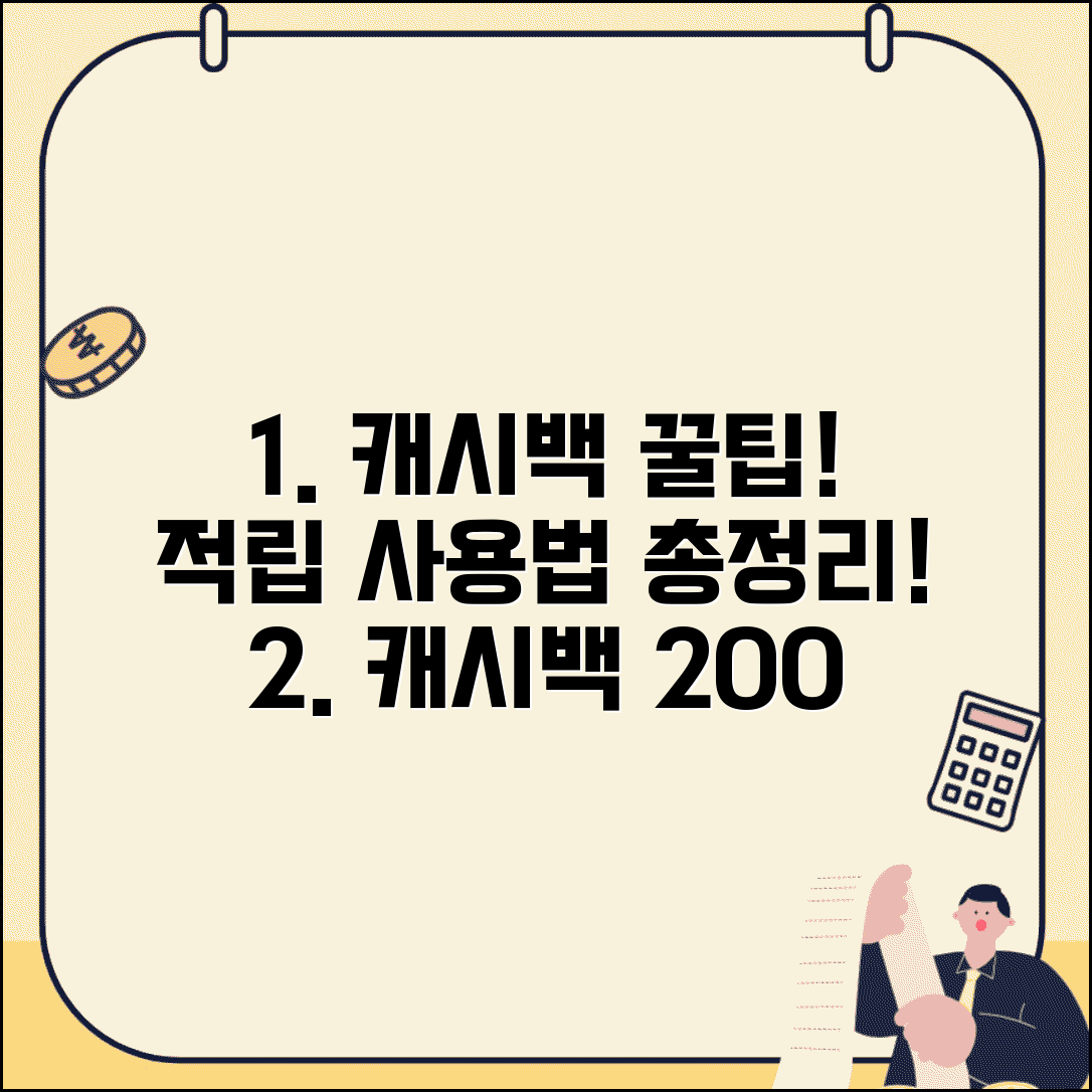 캐시백 사용법 | 캐시백 적립 및 사용 꿀팁 총정리