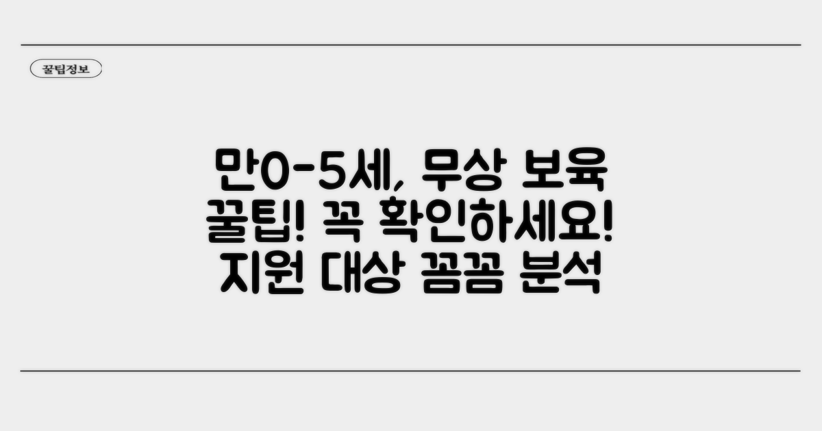 만0~5세 무상 보육 대상 확인