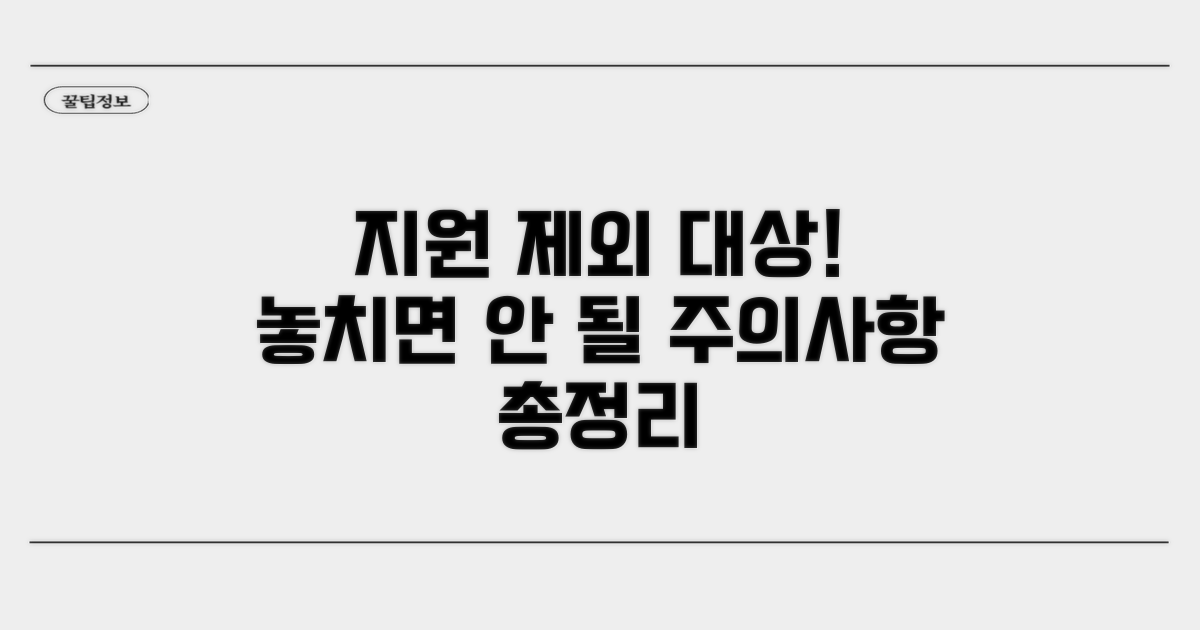 지원 제외 대상과 주의할 점