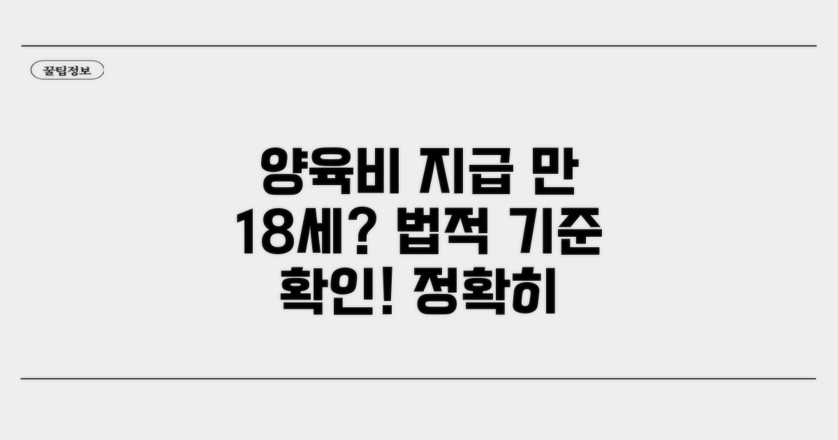 양육비 지급 연령, 법적 기준 알아보기