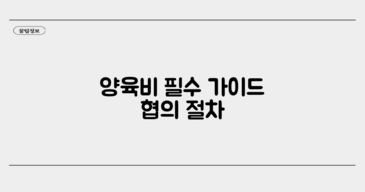 양육비 지급, 협의 및 절차 가이드