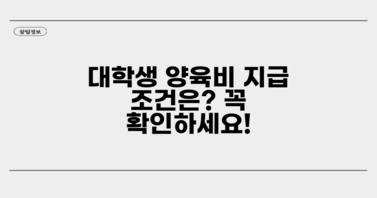 대학생 자녀 양육비 지급 조건은?