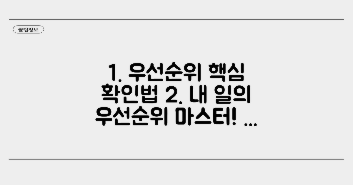 우선순위 확인 방법과 기준